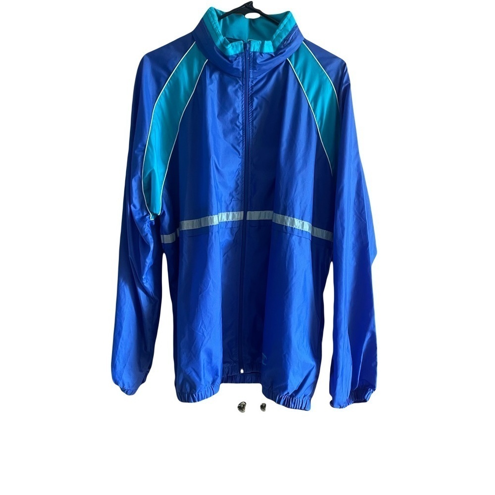 Vintage champion men’s Blue and Teal Windbreaker Jacket size large
